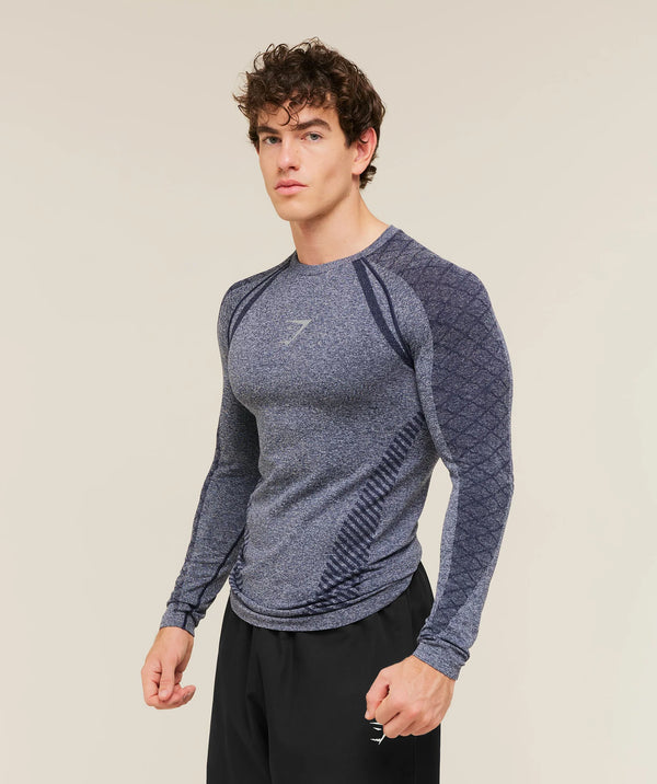 Devant Seamless Long Sleeve T-Shirt - Heavy Blue