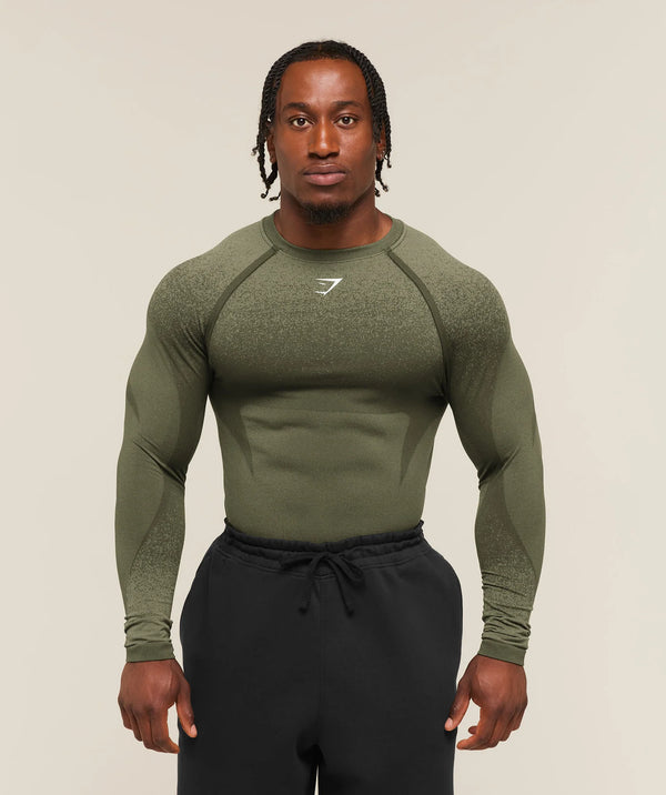 Shadow Seamless Long Sleeve T - Core Olive