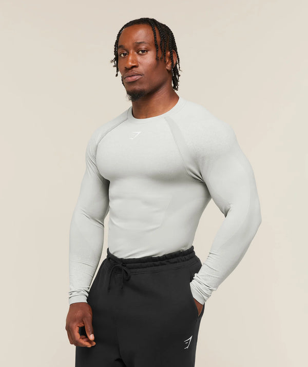 Shadow Seamless Long Sleeve T - Light Grey