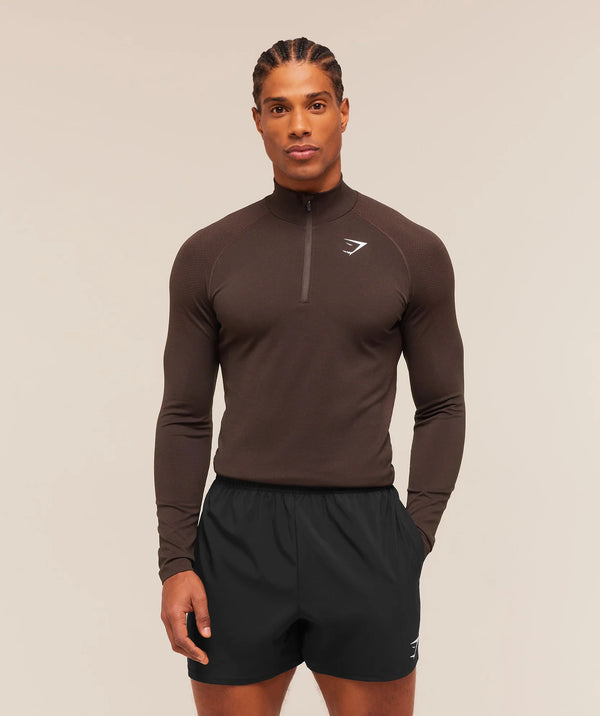 Vital Seamless 1/4 Zip - Walnut Brown/Espresso Brown