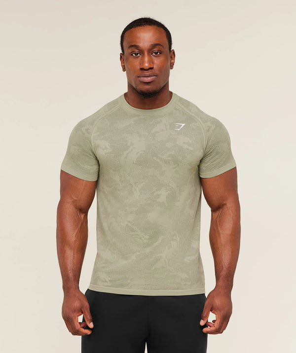 Geo Seamless T-Shirt - Haze Green/Unit Green