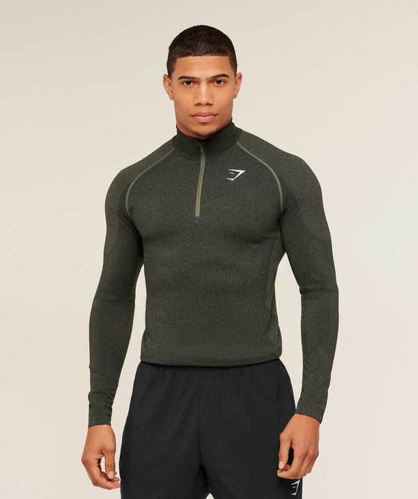 Vital Seamless 1/4 Zip - Core Olive/Black