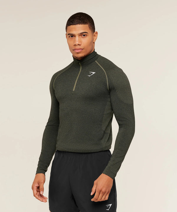 Vital Seamless 1/4 Zip - Core Olive/Black