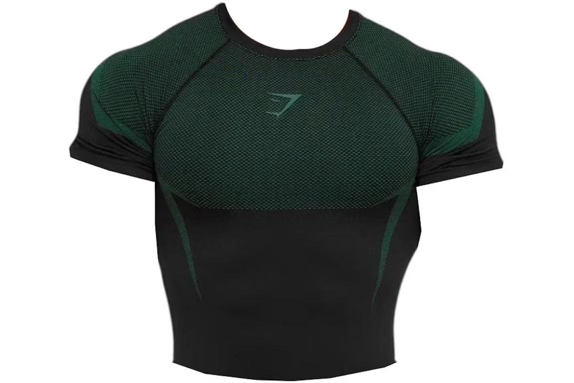Gymshark Onyx 5.0 Seamless T-shirt - Black/Lift Green
