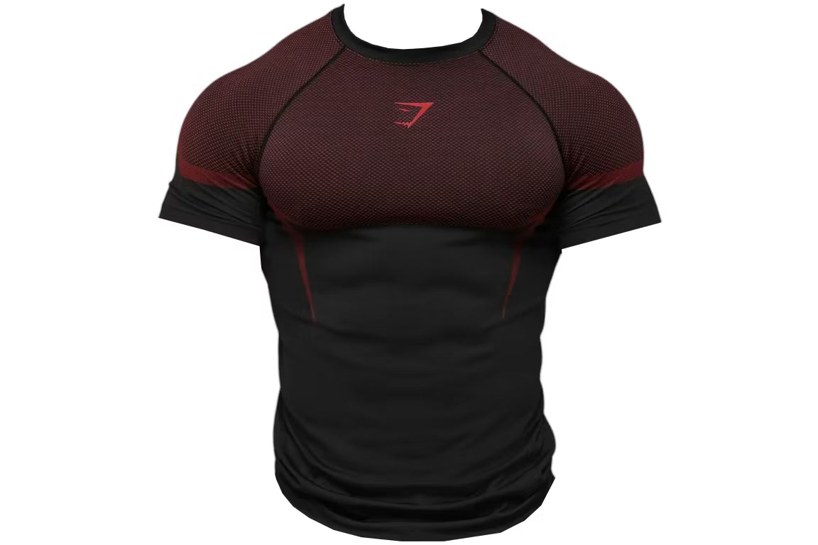 Gymshark Onyx 5.0 Seamless T-shirt - Black/Carmine Red