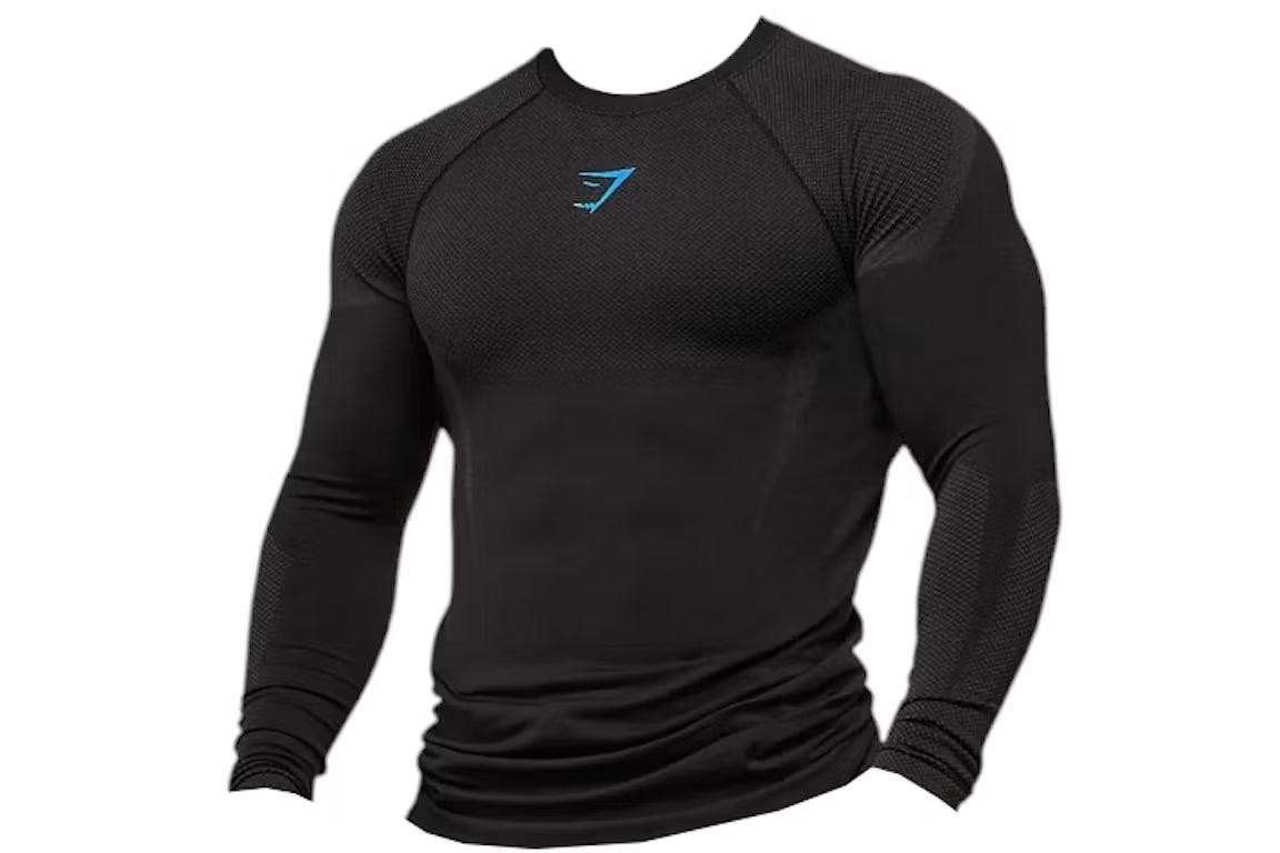 Gymshark Onyx 5.0 Seamless Long Sleeve T-shirt - Black/Onyx Grey