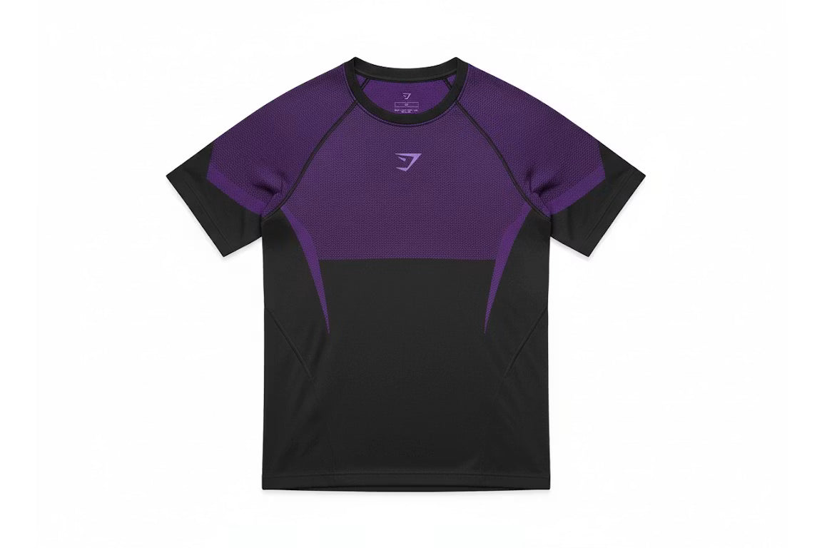 Gymshark Onyx 5.0 Seamless Muscle Fit T-shirt - Black/Athletic Purple