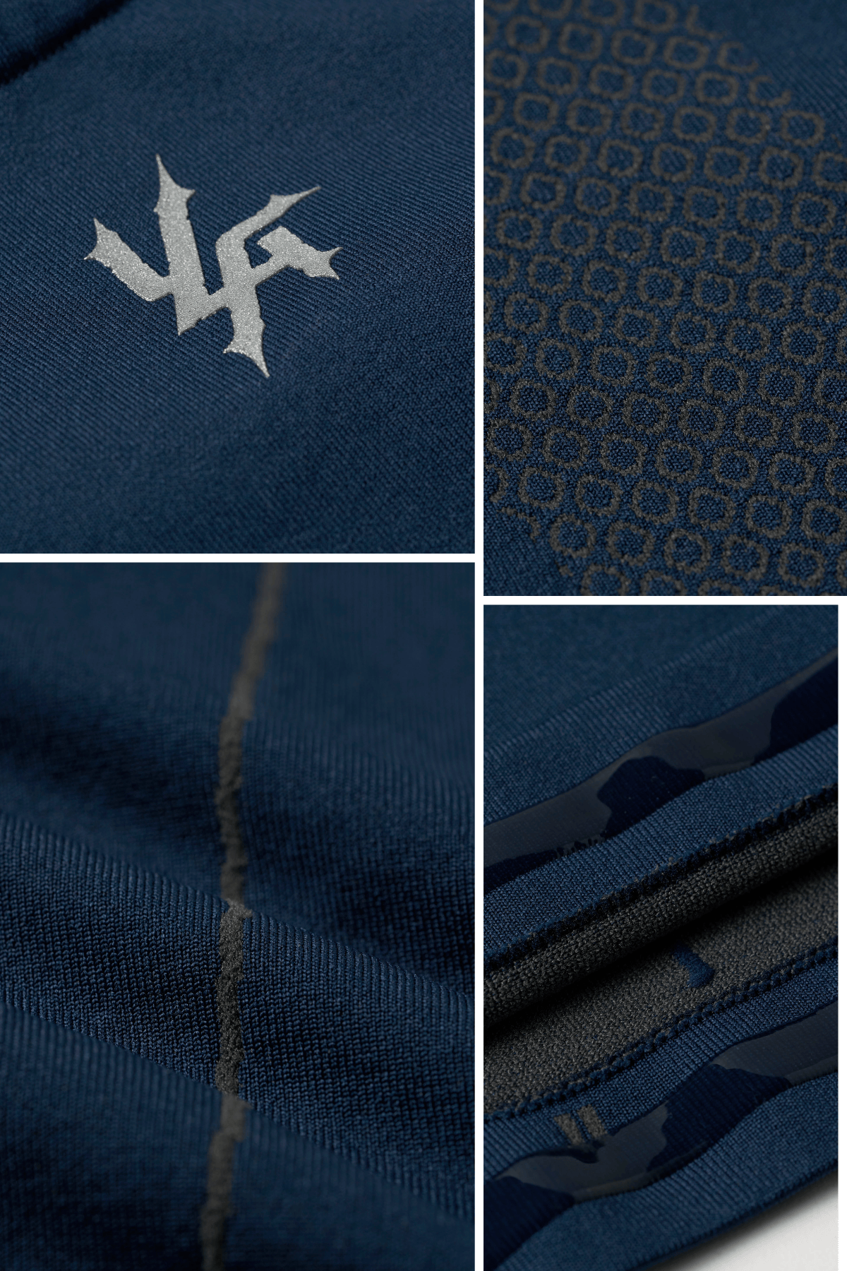 Apex Compression Zip-Ups - Navy Texture Detail