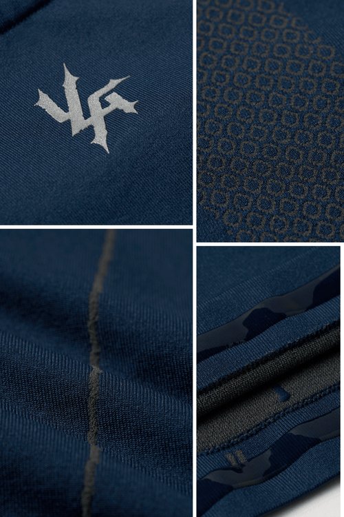 Apex Compression Zip-Ups - Navy Texture Detail