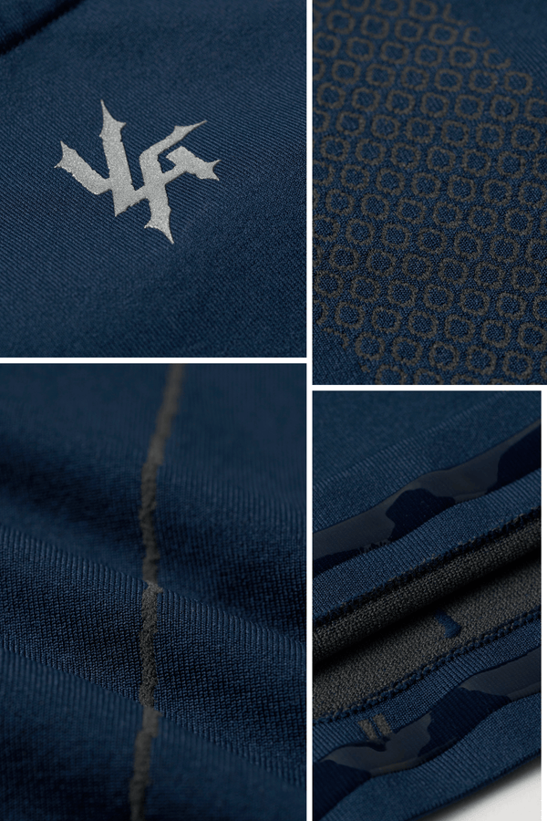 Apex Compression Zip-Ups - Navy Texture Detail