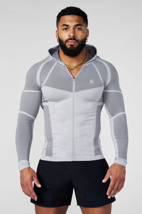 Apex Compression Zip-Ups - Grey Front