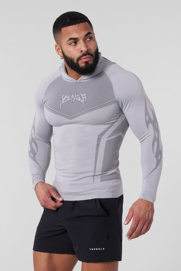 Warrior Compression Hoodies - Light Grey Front