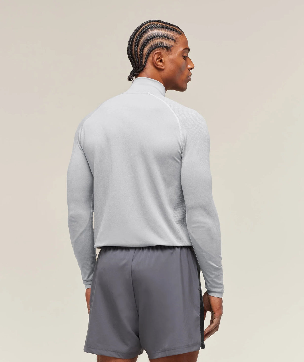 Vital Seamless 1/4 Zip - Light Grey/Smokey Grey