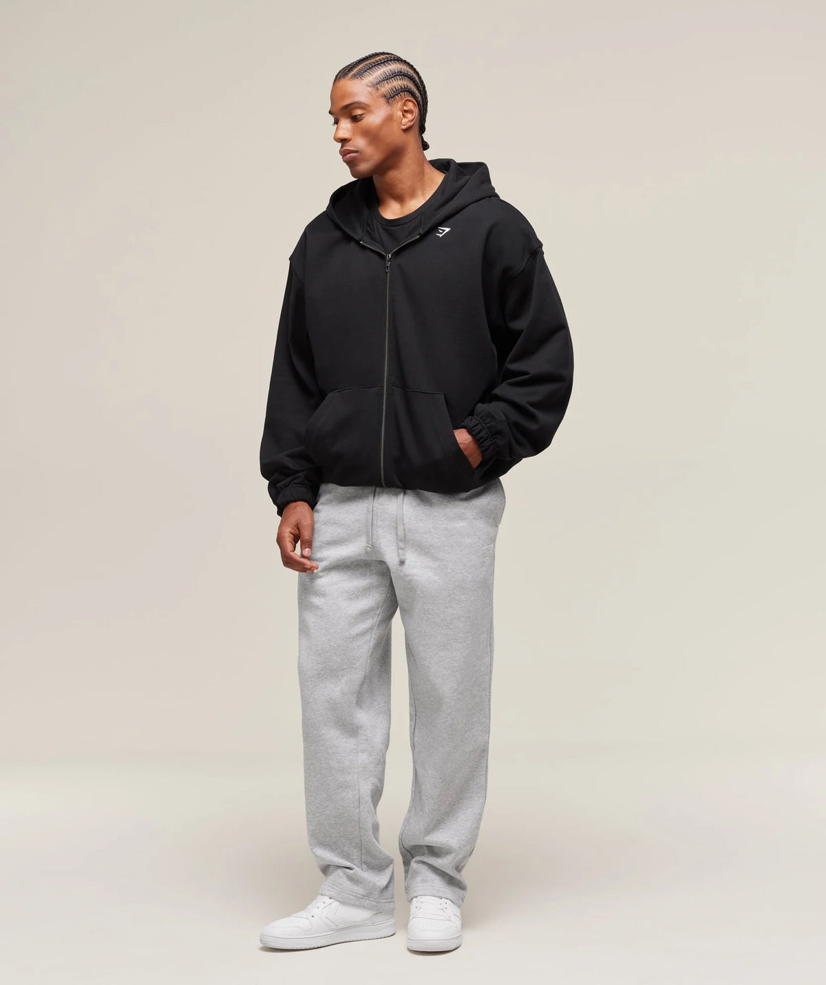 Crest Straight Leg Joggers - Light Grey Core Marl
