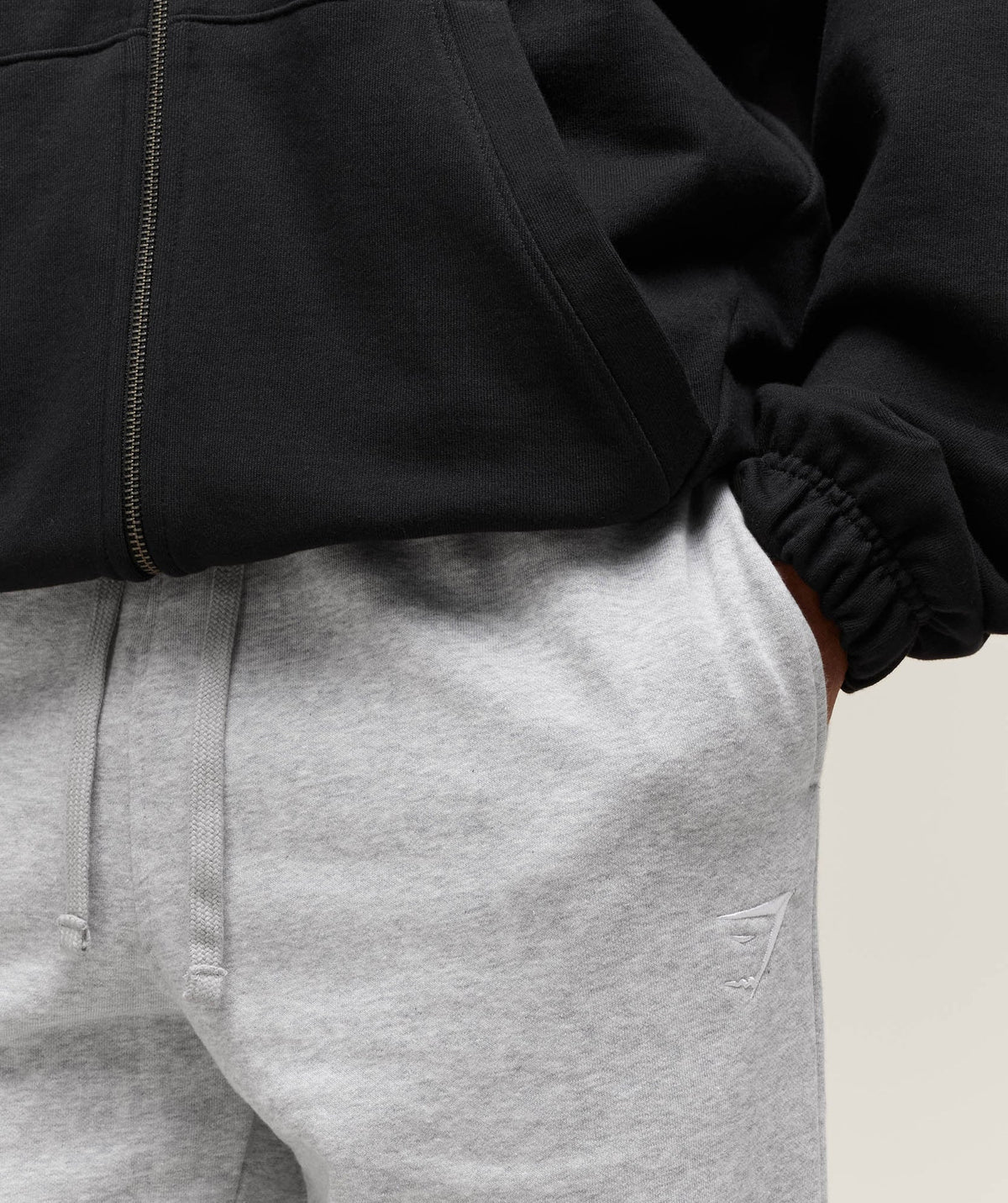 Crest Straight Leg Joggers - Light Grey Core Marl