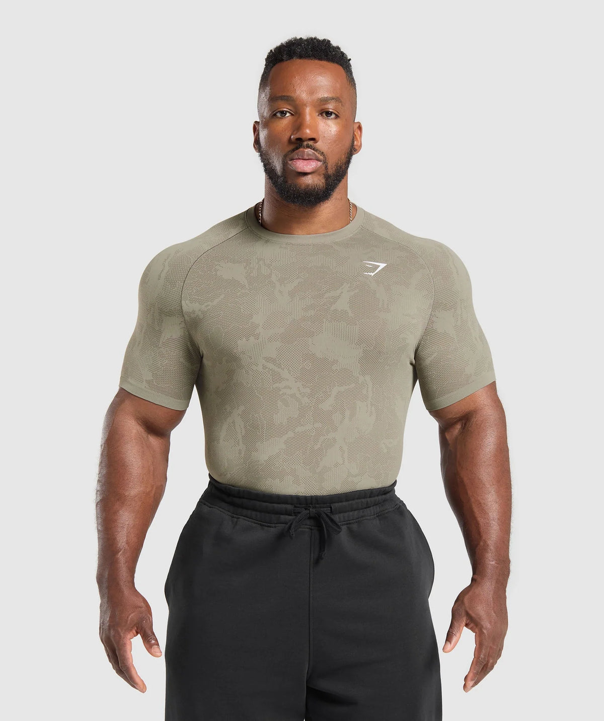 Geo Seamless T-Shirt - Linen Brown/Camo Brown