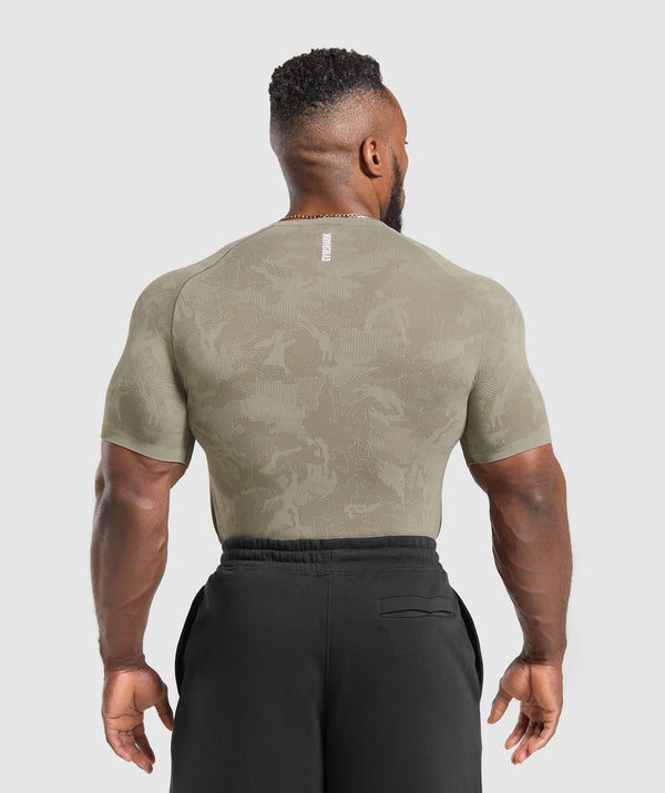 Geo Seamless T-Shirt - Linen Brown/Camo Brown