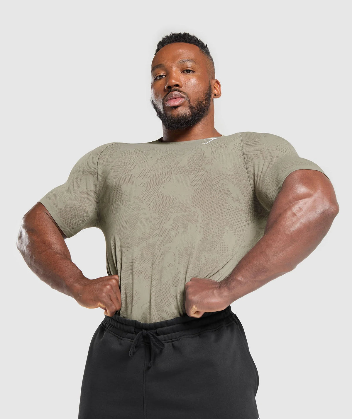 Geo Seamless T-Shirt - Linen Brown/Camo Brown