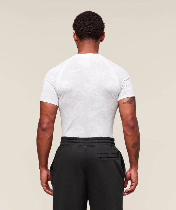 Geo Seamless T-Shirt - White/Light Grey