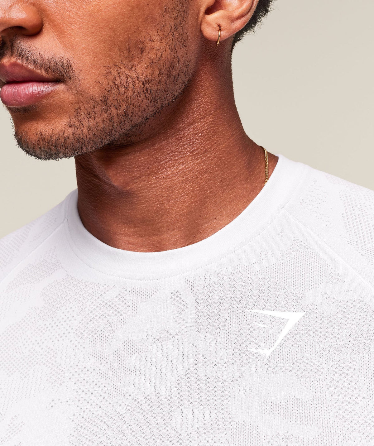 Geo Seamless T-Shirt - White/Light Grey