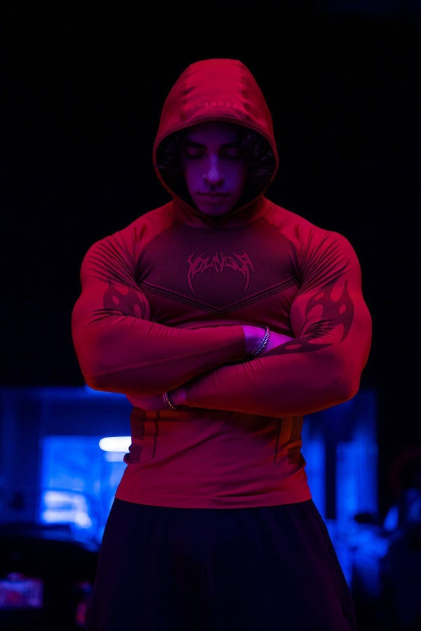 Warrior Compression Hoodies - Red Studio