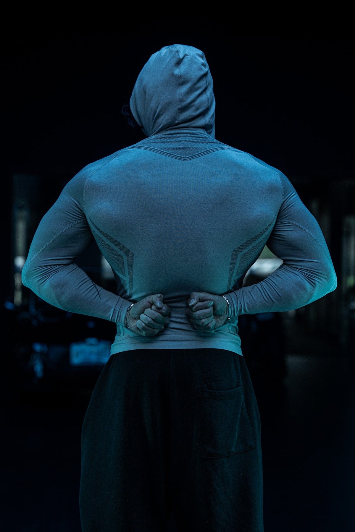 Warrior Compression Hoodies - Light Grey Back