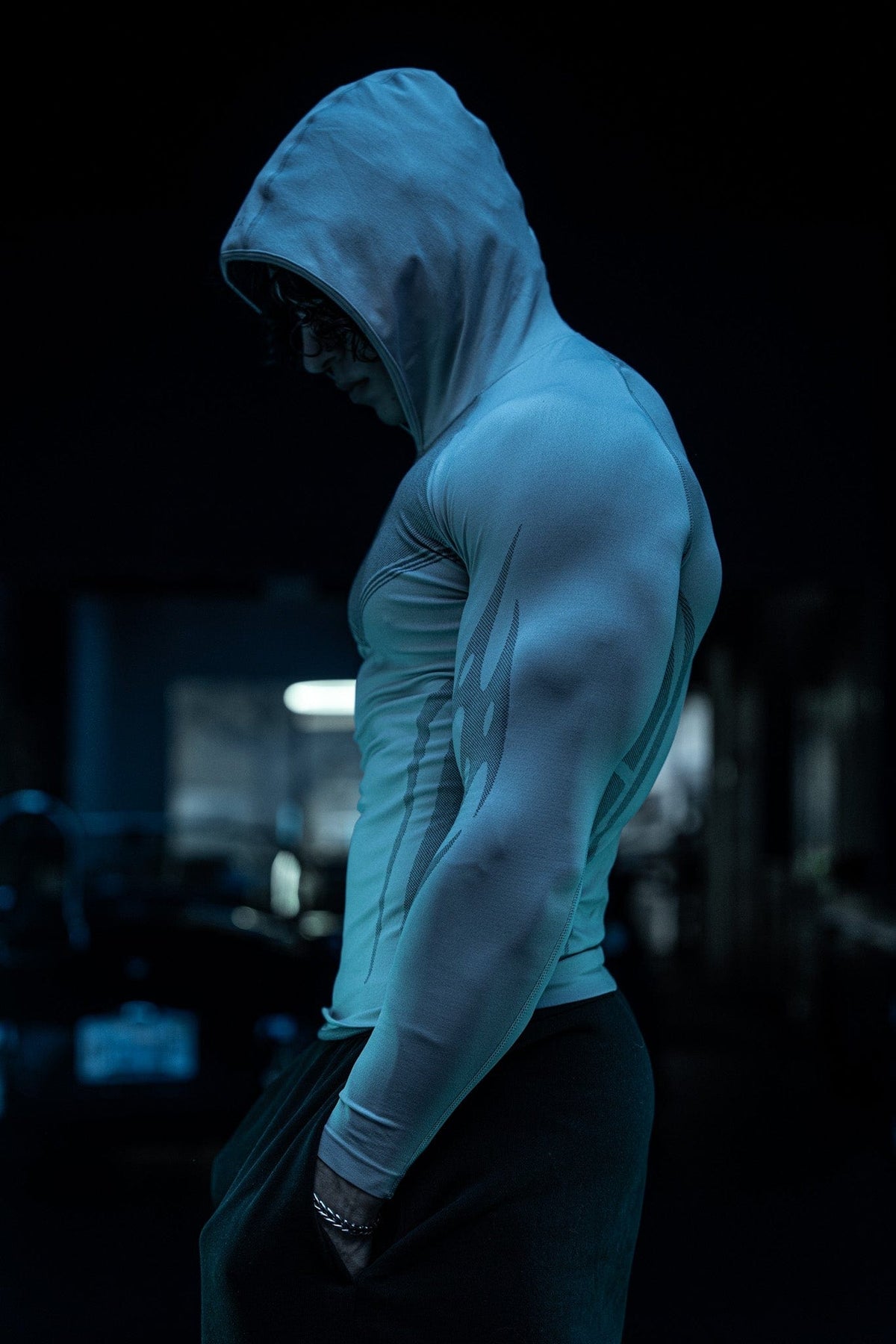 Warrior Compression Hoodies - Light Grey Side