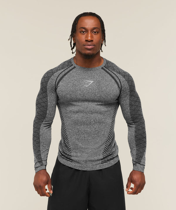 Devant Seamless Long Sleeve T-Shirt - Black