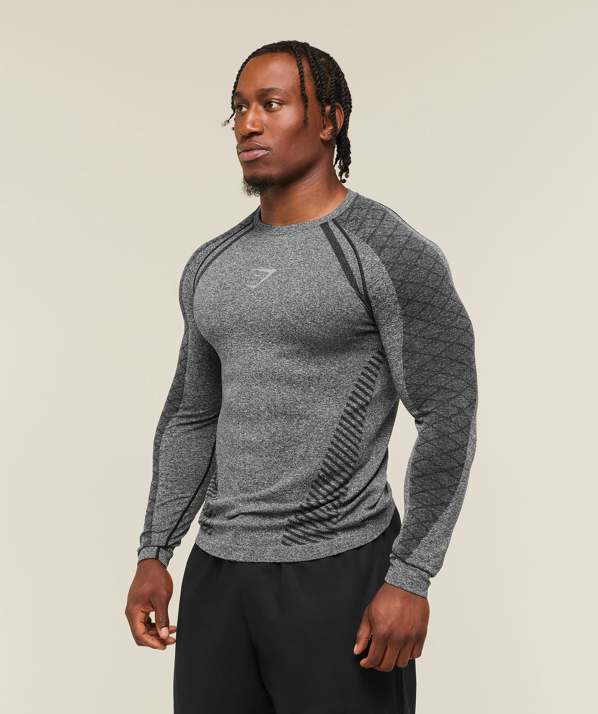 Devant Seamless Long Sleeve T-Shirt - Black