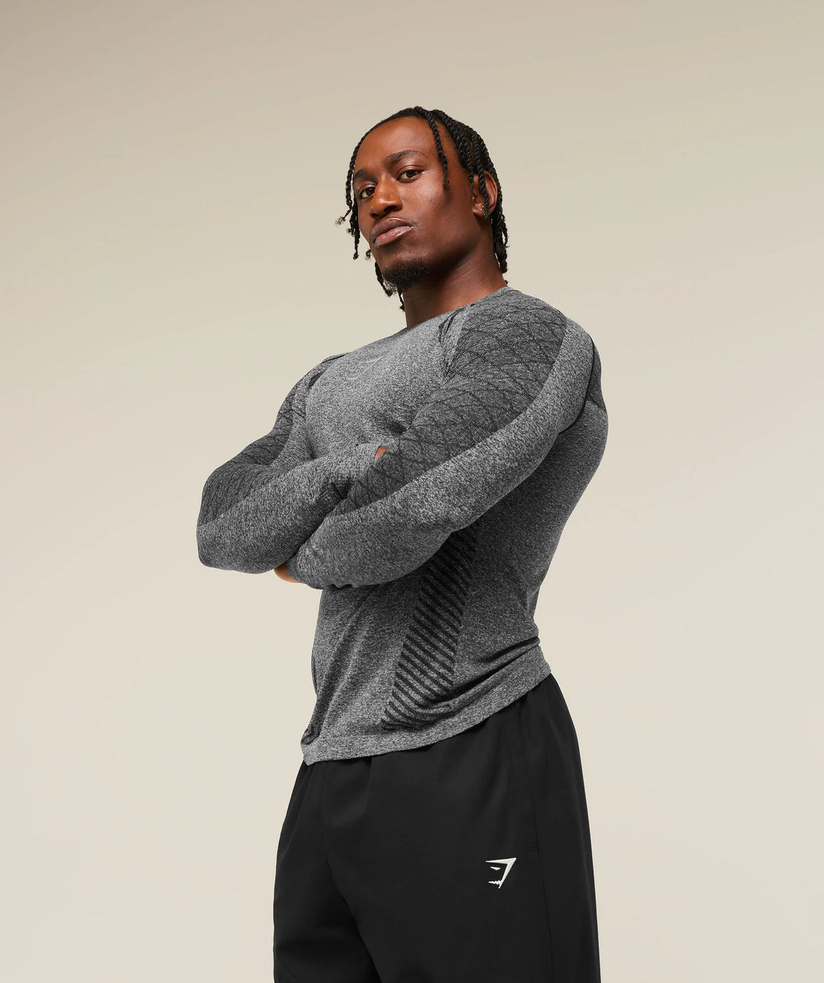 Devant Seamless Long Sleeve T-Shirt - Black