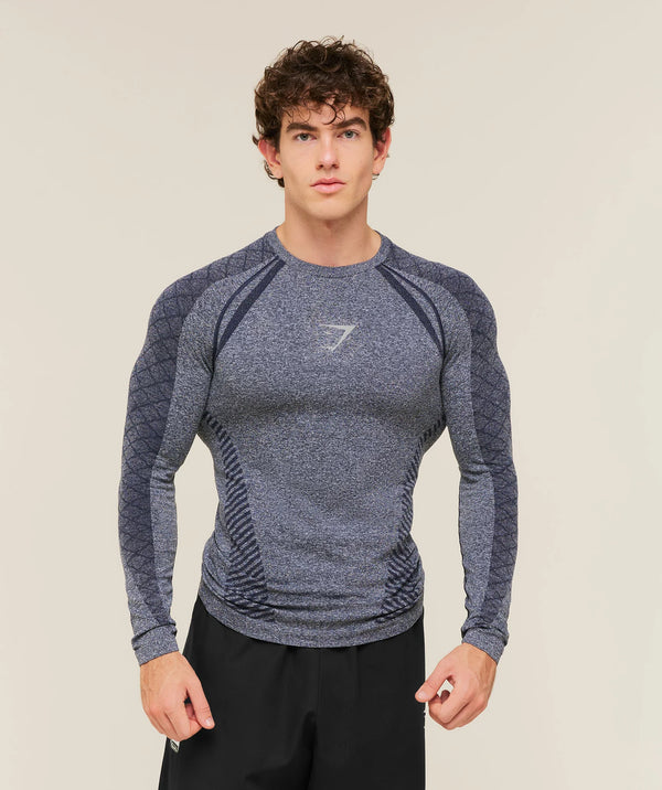 Devant Seamless Long Sleeve T-Shirt - Heavy Blue