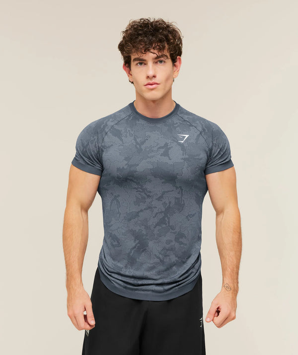 Geo Seamless T-Shirt - Shadow Blue/Tranquil Blue