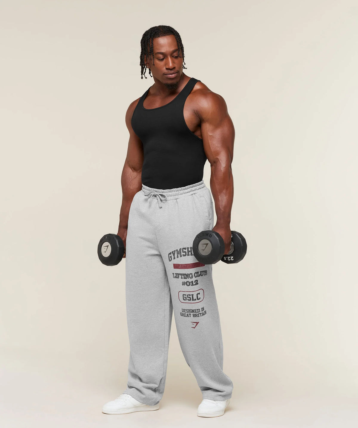 Global Lifting Wide Leg Pants - Light Grey Core Marl