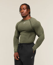 Gymshark Shadow Seamless Long Sleeve T-Shirt - Olive