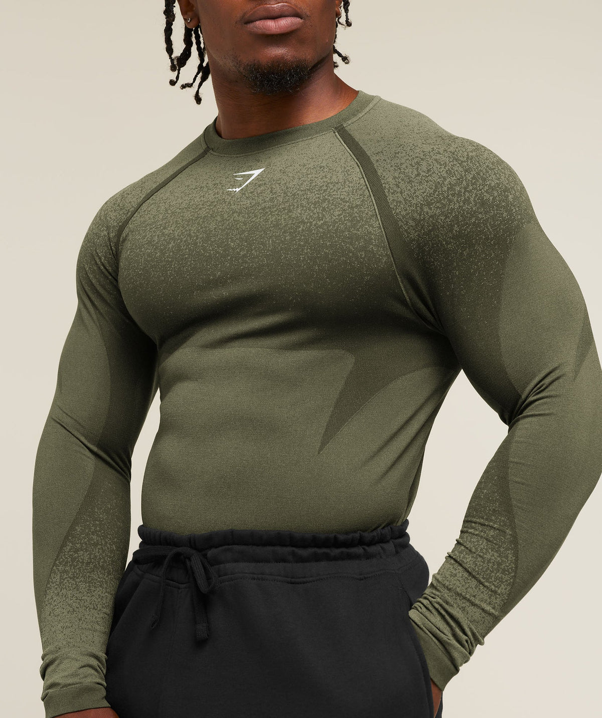 Shadow Seamless Long Sleeve T - Core Olive