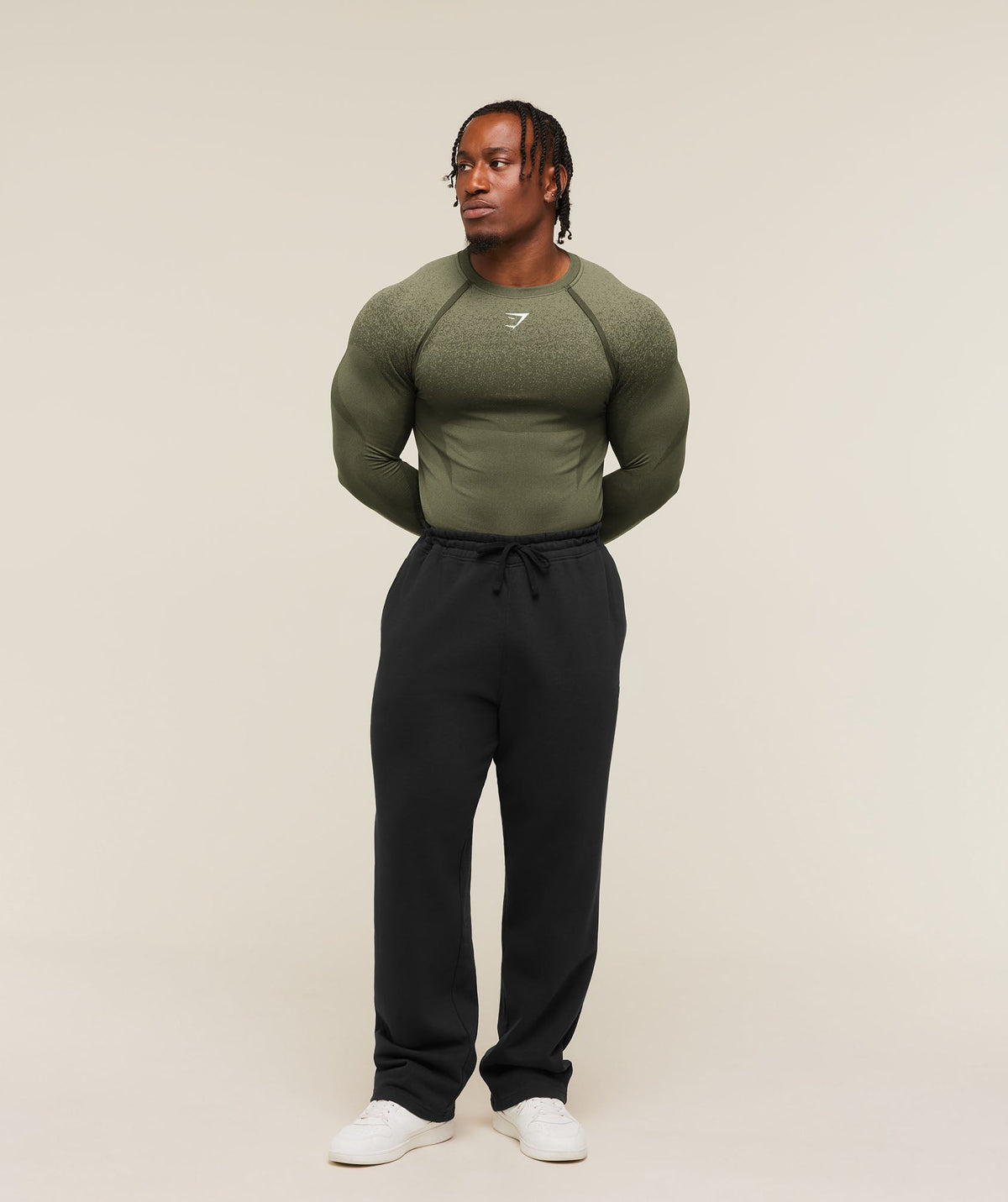 Gymshark Shadow Seamless Long Sleeve T-Shirt - Olive