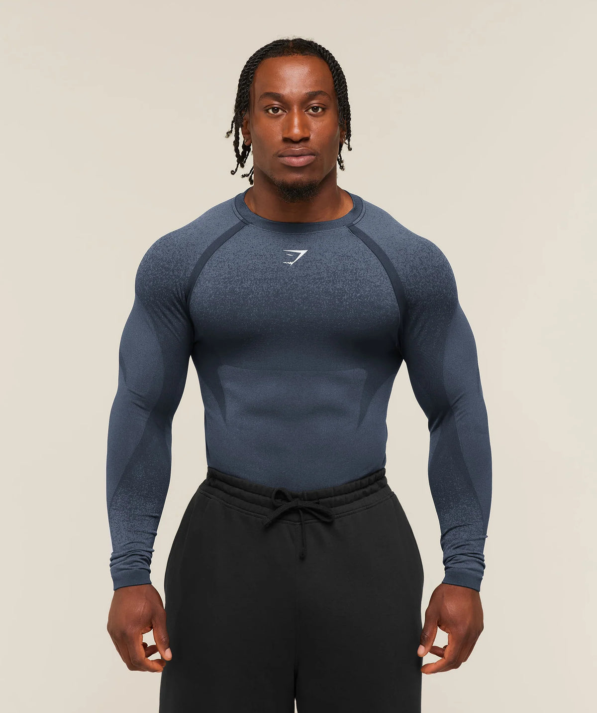 Shadow Seamless Long Sleeve T - Heavy Blue