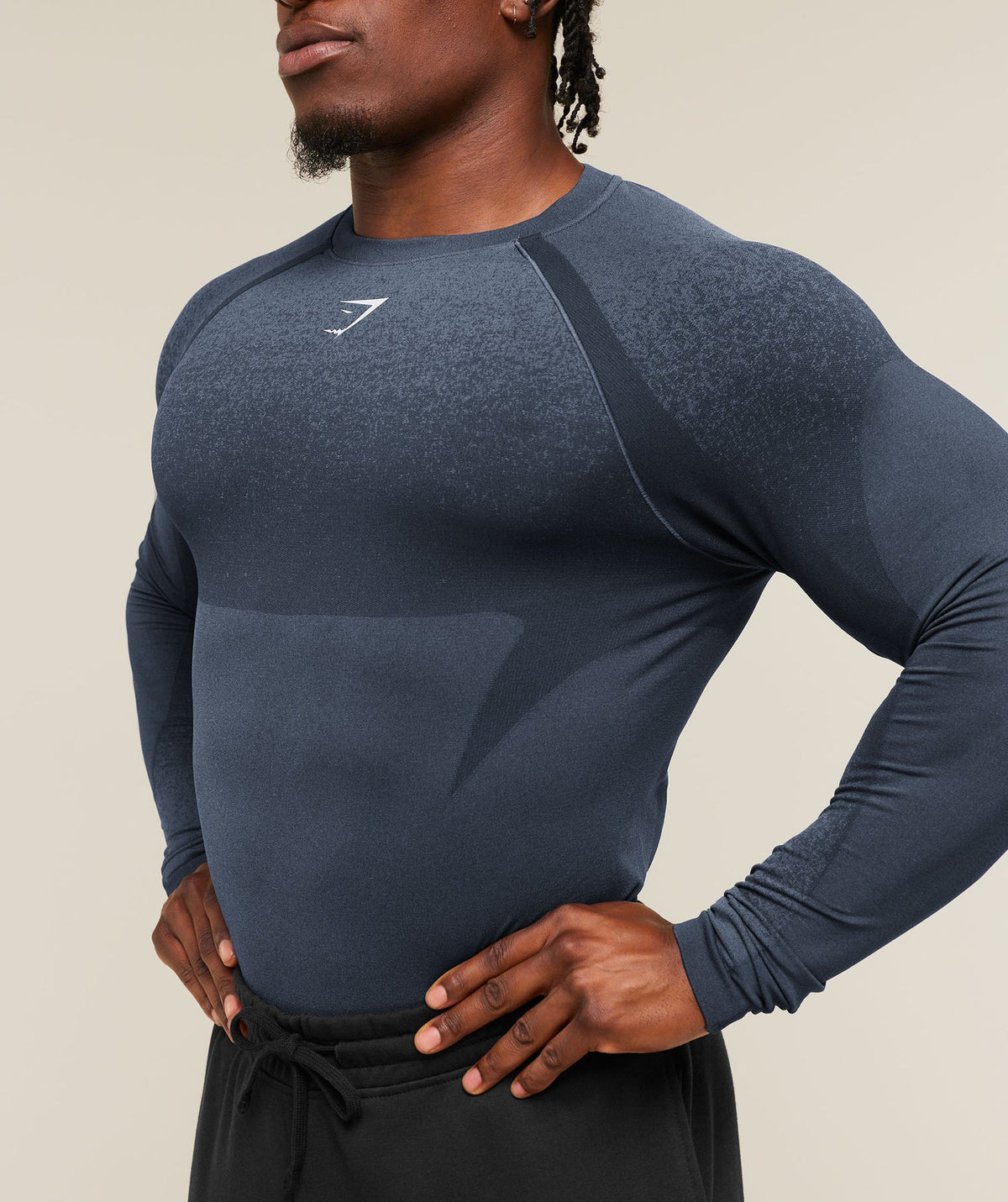 Shadow Seamless Long Sleeve T - Heavy Blue