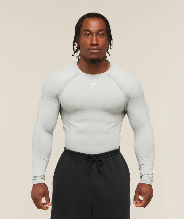 Shadow Seamless Long Sleeve T - Light Grey