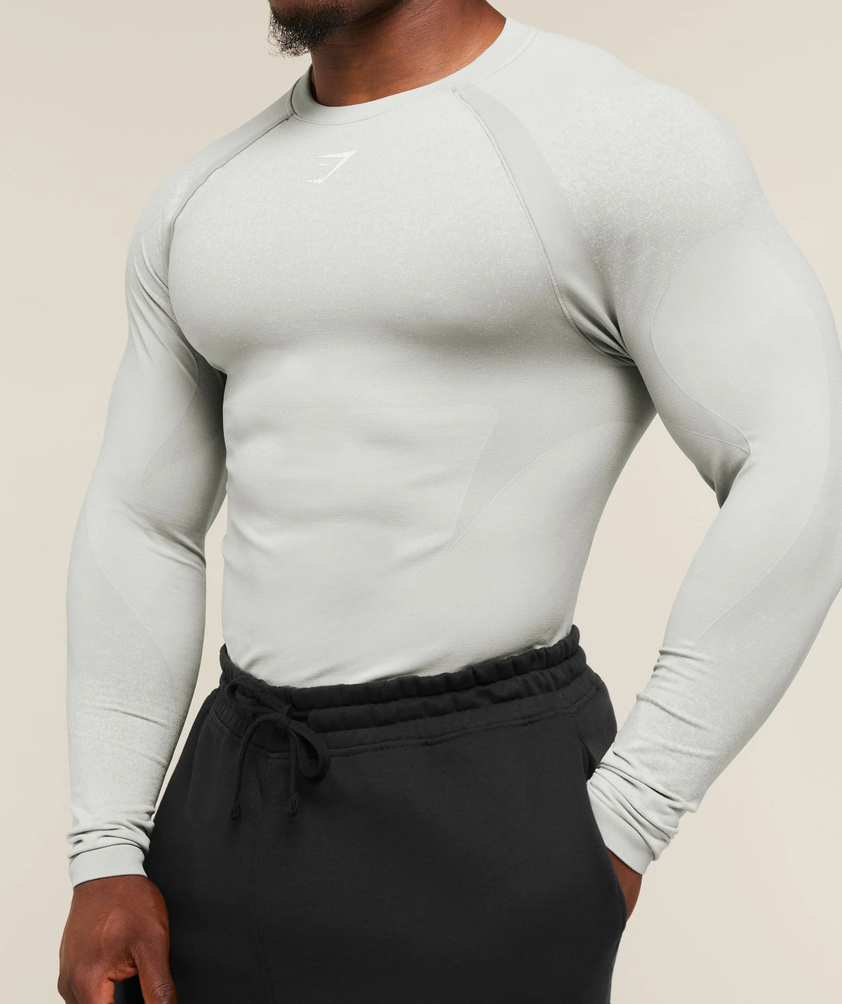 Shadow Seamless Long Sleeve T - Light Grey