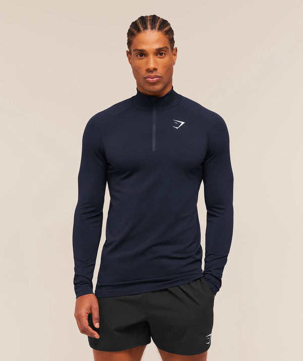 Vital Seamless 1/4 Zip - Navy/Heavy Blue