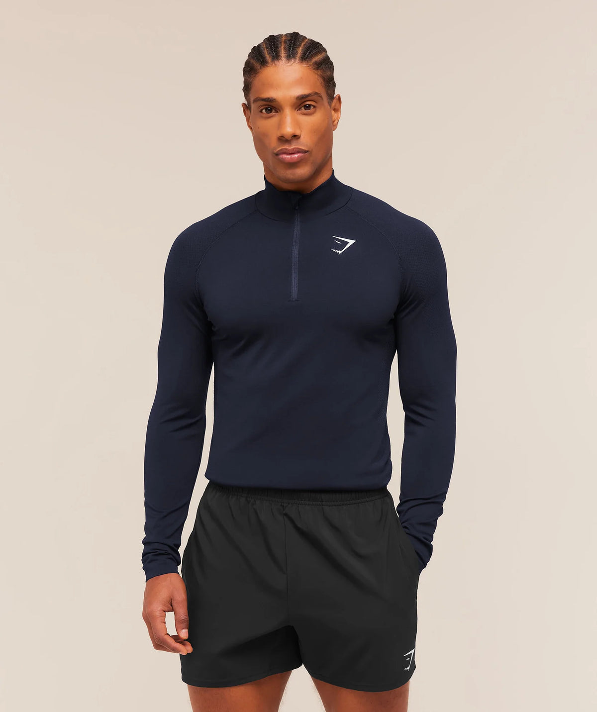Vital Seamless 1/4 Zip - Navy/Heavy Blue