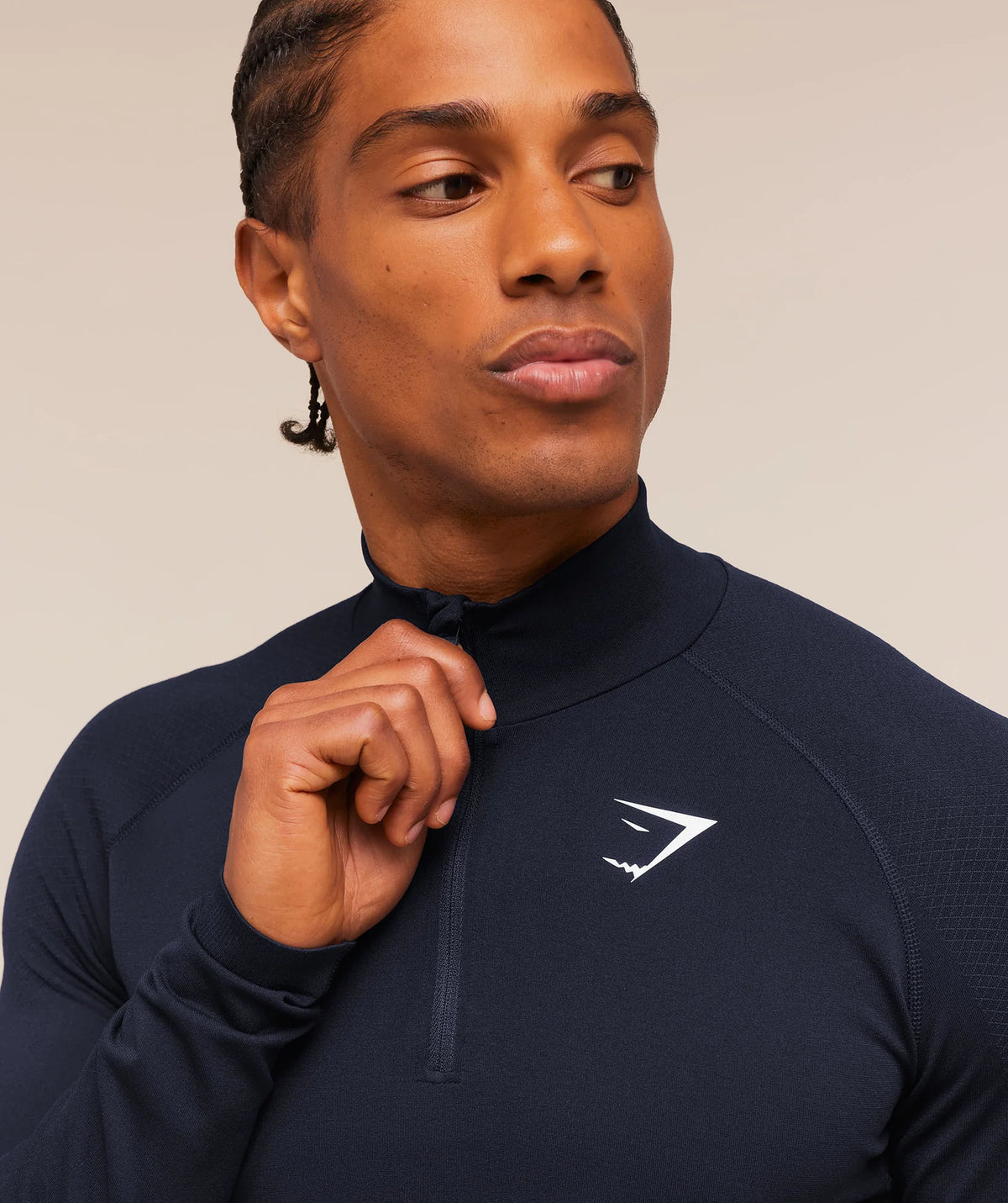 Vital Seamless 1/4 Zip - Navy/Heavy Blue