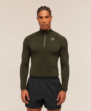 Vital Seamless 1/4 Zip - Strength Green/Canvas Green