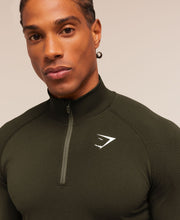 Vital Seamless 1/4 Zip - Strength Green/Canvas Green