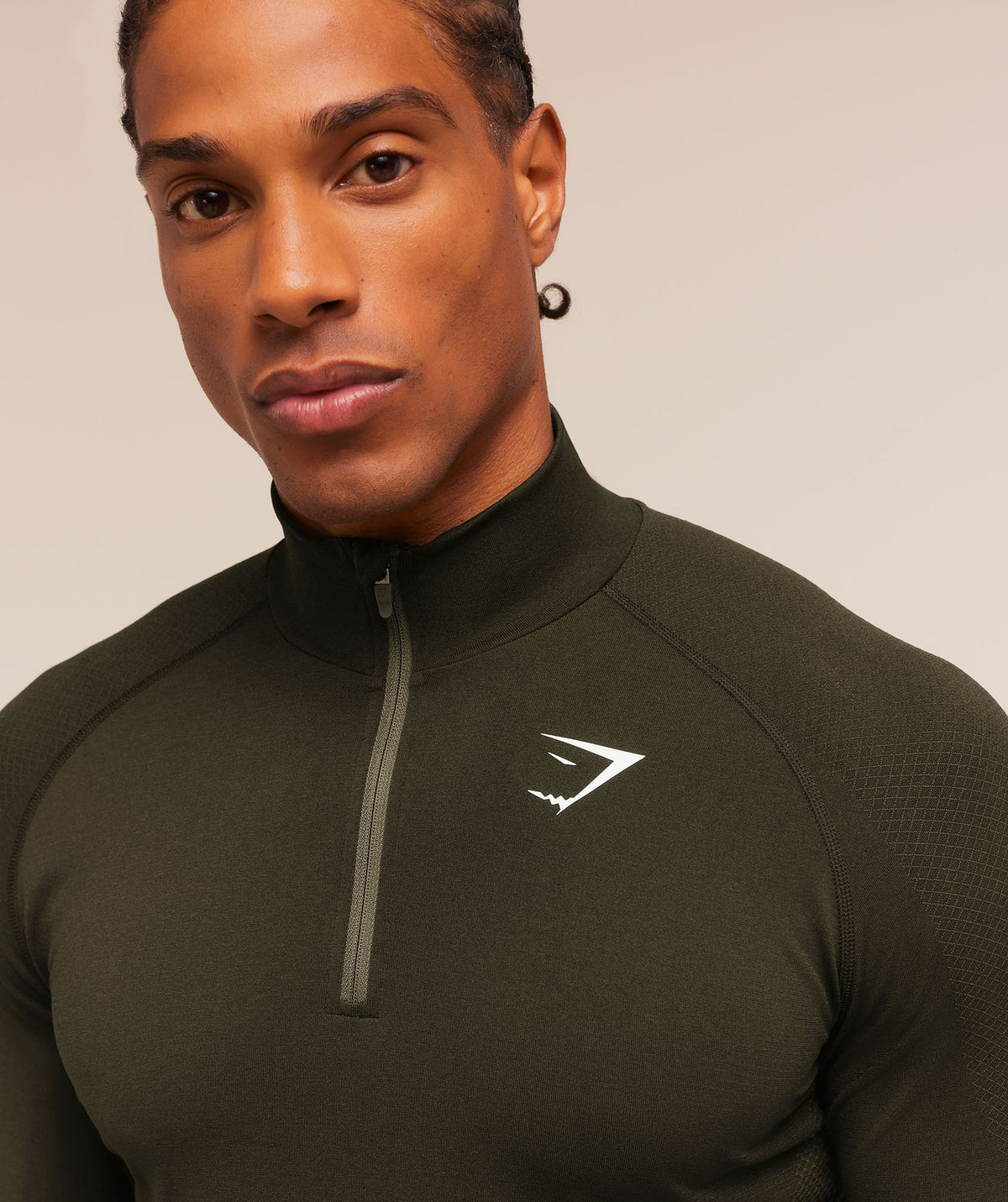 Vital Seamless 1/4 Zip - Strength Green/Canvas Green