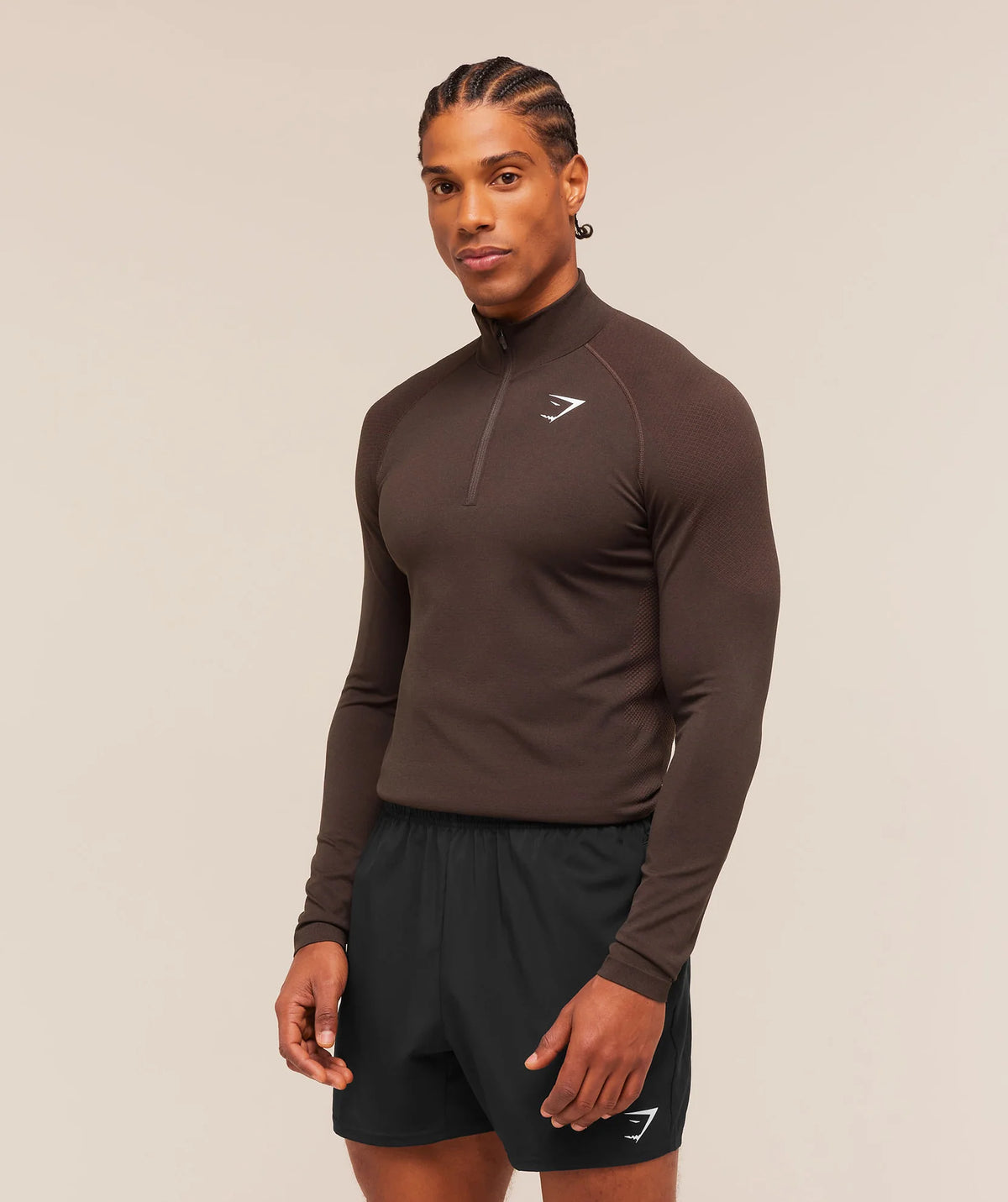Vital Seamless 1/4 Zip - Walnut Brown/Espresso Brown