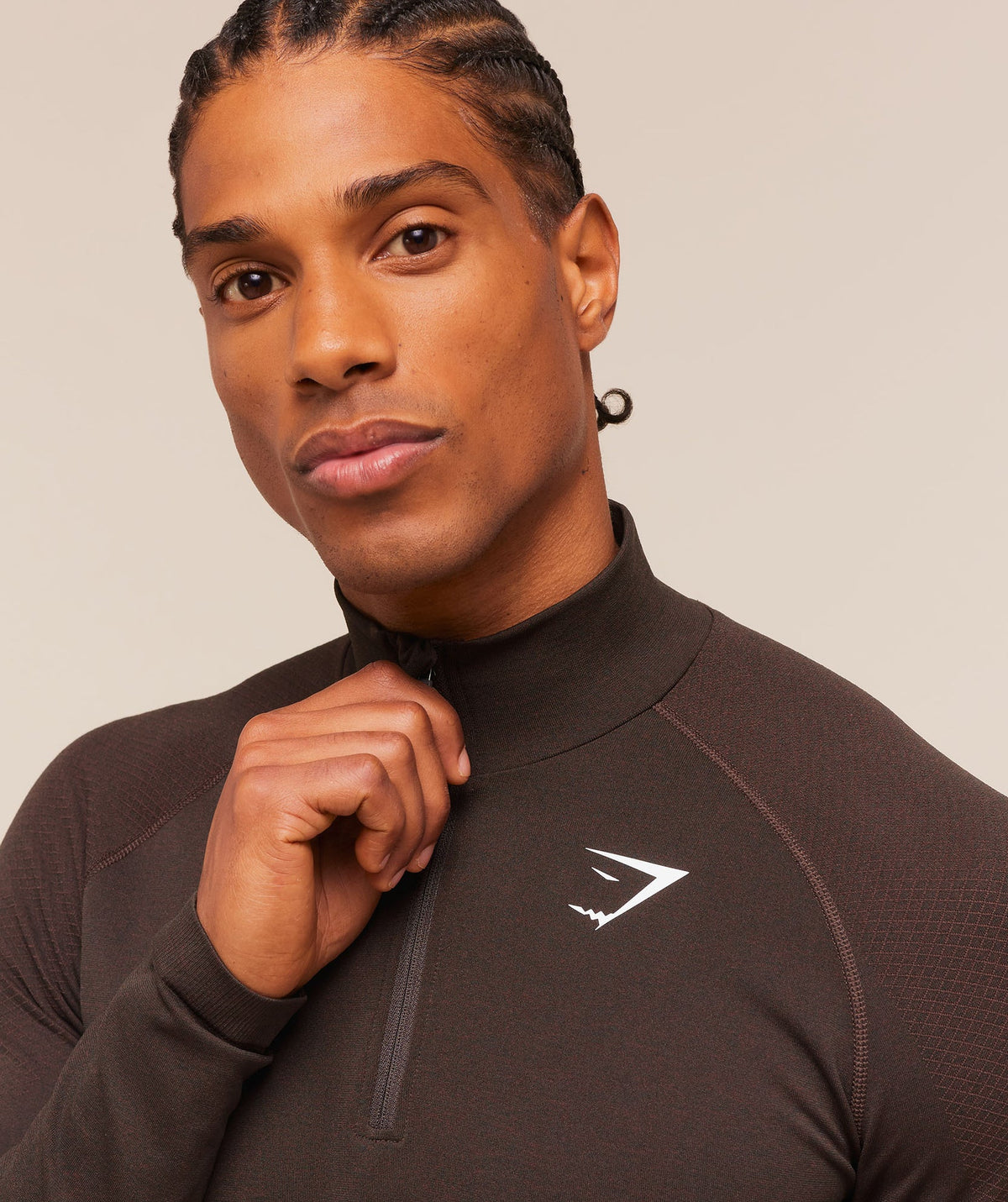 Vital Seamless 1/4 Zip - Walnut Brown/Espresso Brown