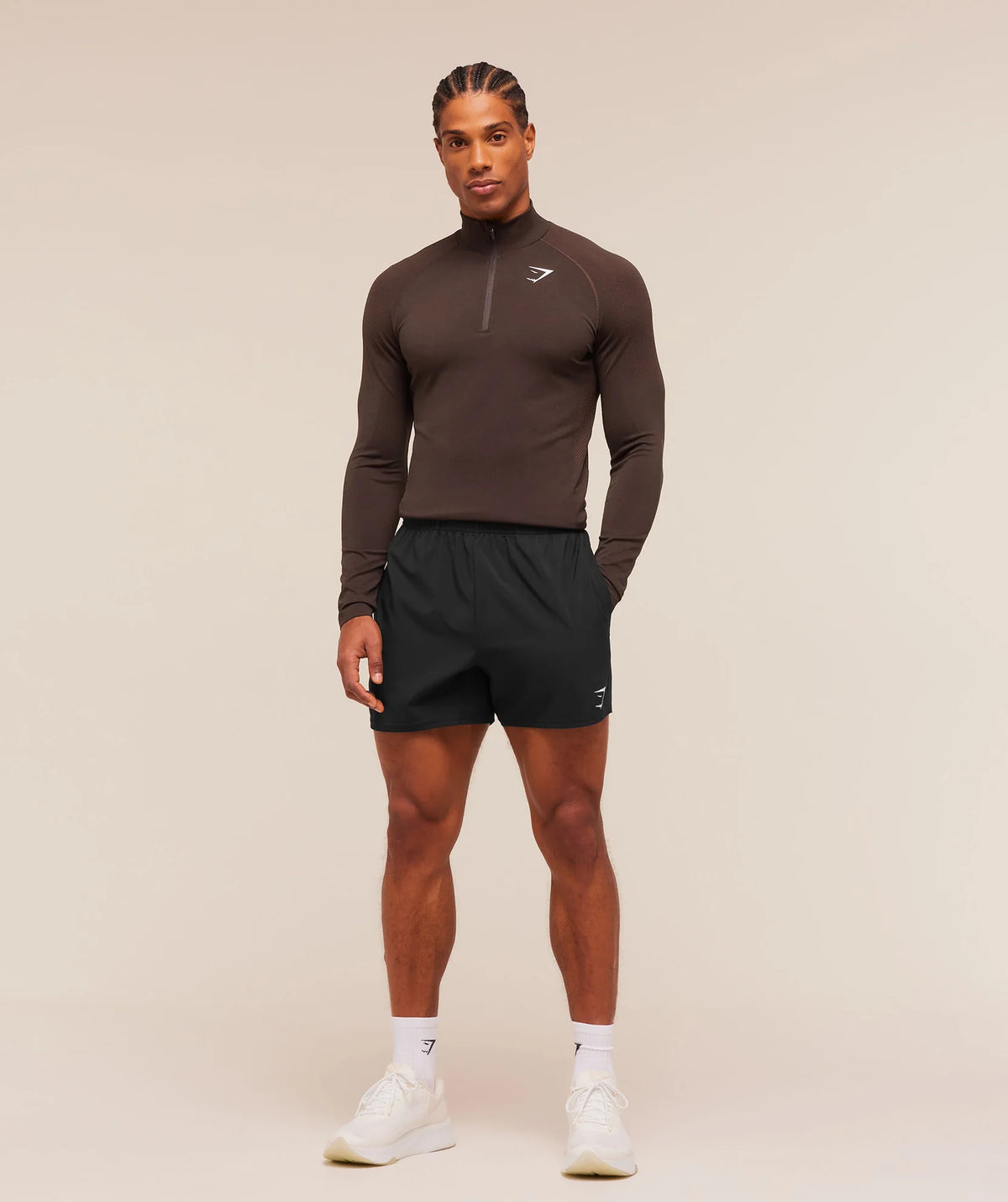 Vital Seamless 1/4 Zip - Walnut Brown/Espresso Brown