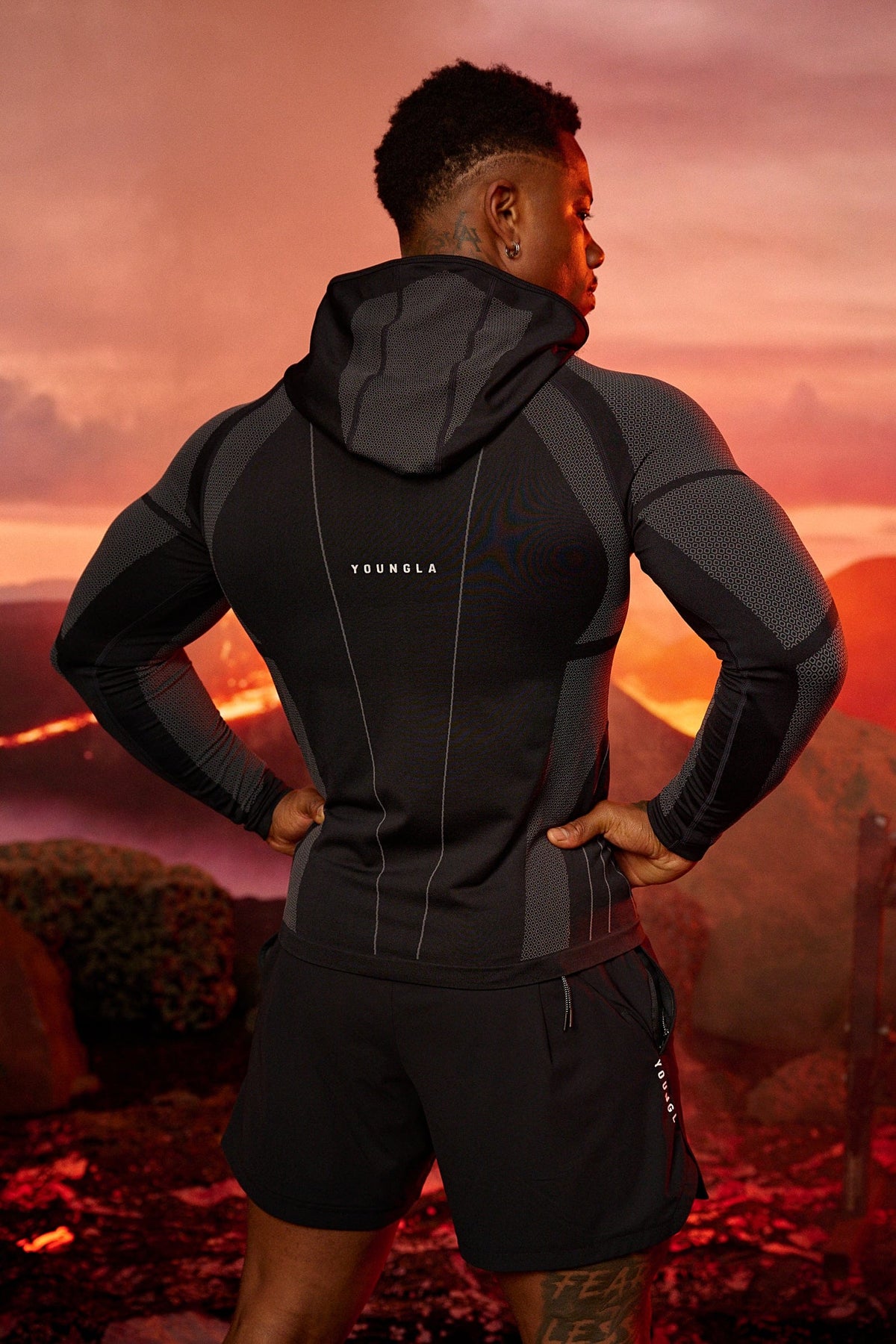 Apex Compression Zip-Ups - Black Volcano Back